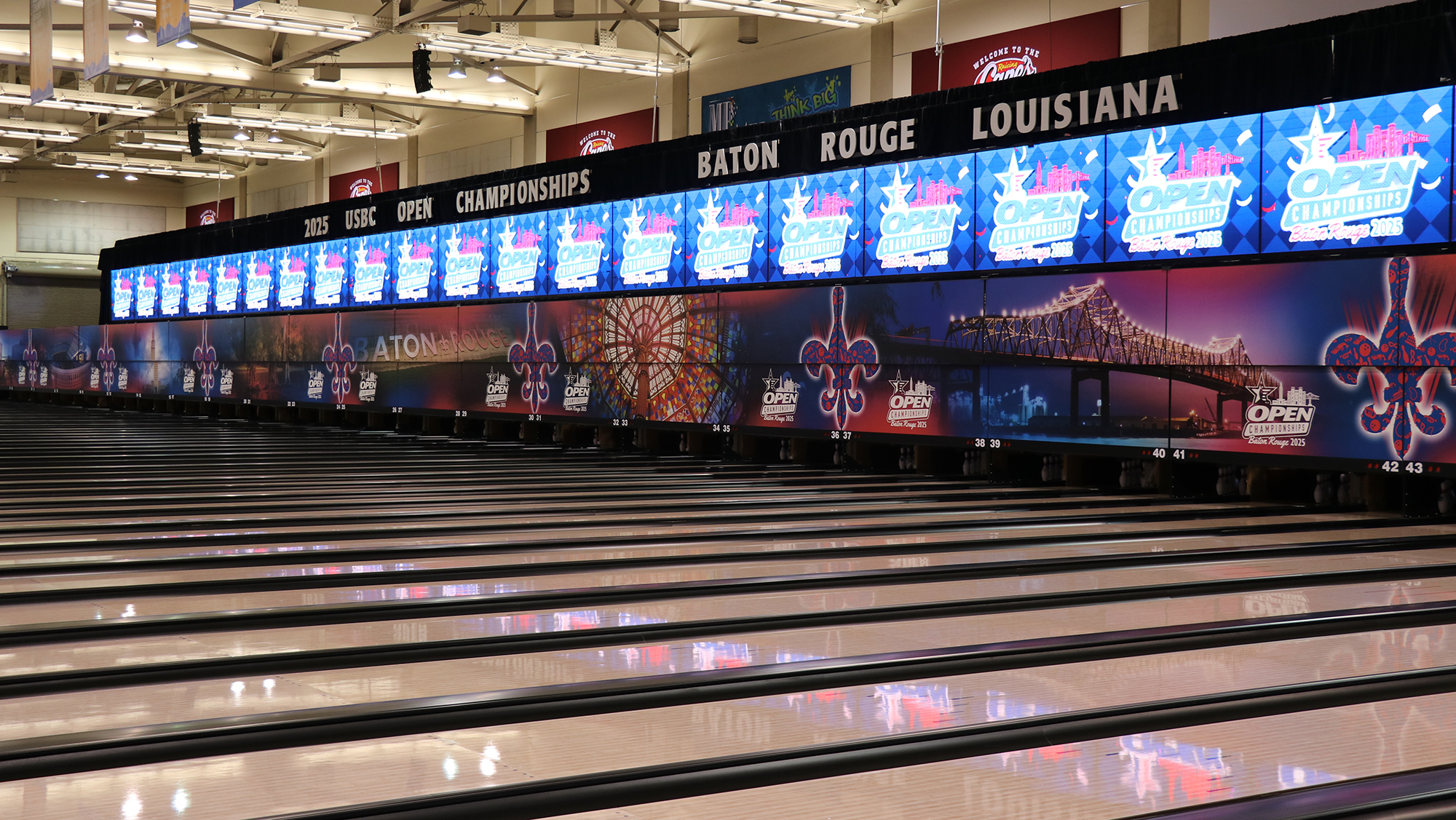 The lanes at the Raising Cane's River Center for the 2025 USBC Open Championships